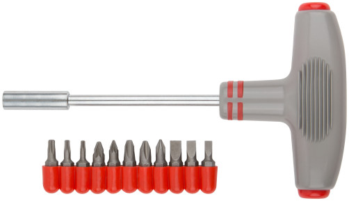 T-shaped screwdriver, 11 CrV bits