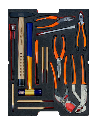 Fit&Go Набор шарнирно-губцевого и ударного инструмента в ложементе, 15 предметов