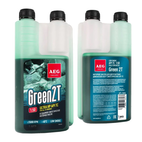 AEG GREEN HP 2T Motor Oil API TC Масло синт. дозатор 1л