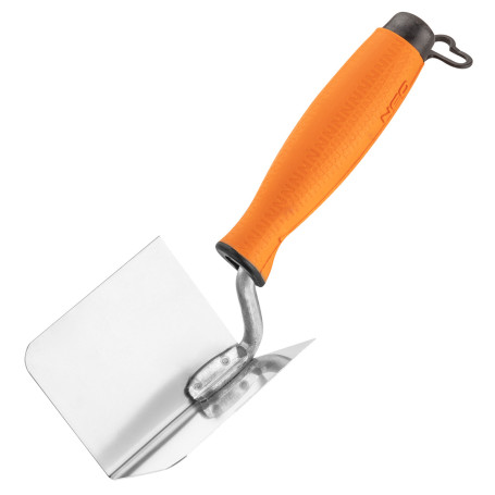 Stainless plaster trowel for internal corners 80 mm, two-component handle