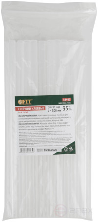 Crystal clear adhesive rods 11x300 mm, 35 pcs. (1 kg)