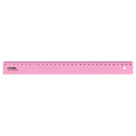 Ruler 30cm STAMM, plastic, transparent, neon colors, assorted