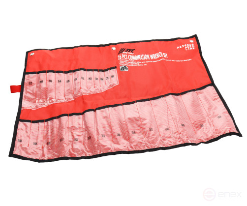 Сумка для ключей комбинированных 6-32мм 26 ячеек скрутка JTC