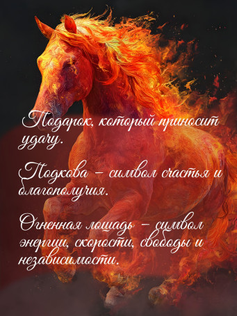 Подкова на дверь "Огненная Лошадь", оберег