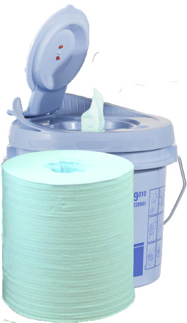 Puretech® W5 Non-woven cleaning material, 50g/m2, 1 layer, blue, 16x30cm, 200l/roll