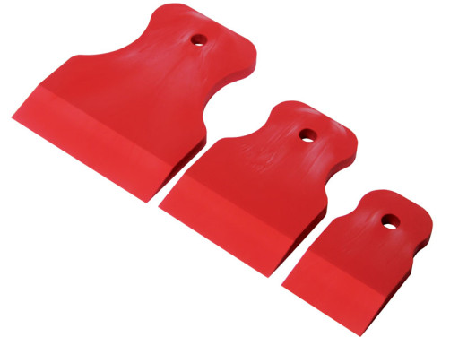 Rubber spatulas set 40, 60, 80 mm, red