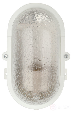 Lamp ERA NBP 01-60-012 with rim Euro plastic / glass IP53 E27 max 60W 185x120x110 oval white