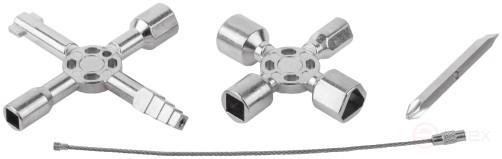 Ключ универсальный для электрошкафов 10-в-1, двусторонняя CrV бита РН2/SL7