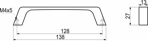 Ручка меб. скоба мет. TECHNO 128, графит темный, AKS