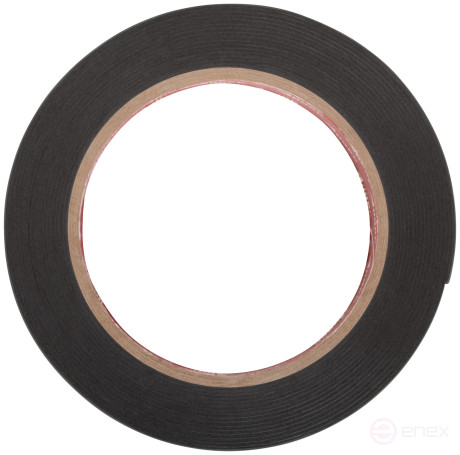 Лента монтажная клейкая на вспененной основе, черная 25 мм х 5 м