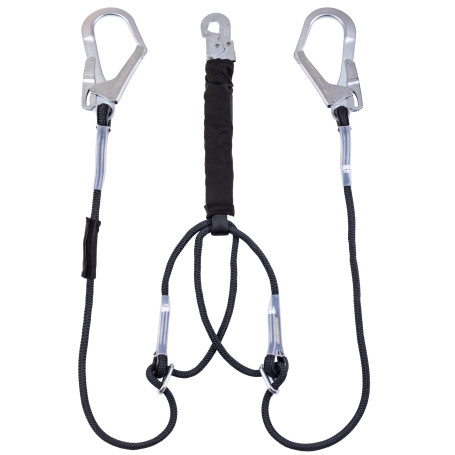 Double adjustable rope sling with shock absorber AKN31F