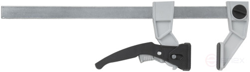 Струбцина рычажная быстрозажимная, усилие сжатия 200 кг, рычажный храповый механизм, металлический корпус, Профи, 90 х 300 мм