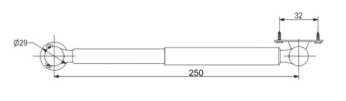 Gas lift upper 60N with locking in any position white AKS