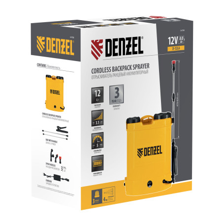 Battery pack sprayer D-12LA, 12 L, alkaline battery, 12V, 8 Ah// Denzel