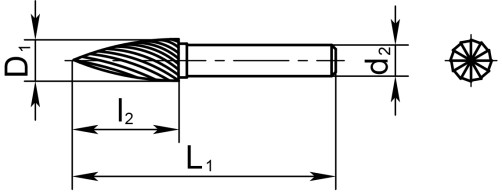 Борфреза твердосплавная G-10-20-FD-08-65