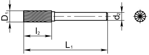 Борфреза твердосплавная B1-06-16-FD-06-45
