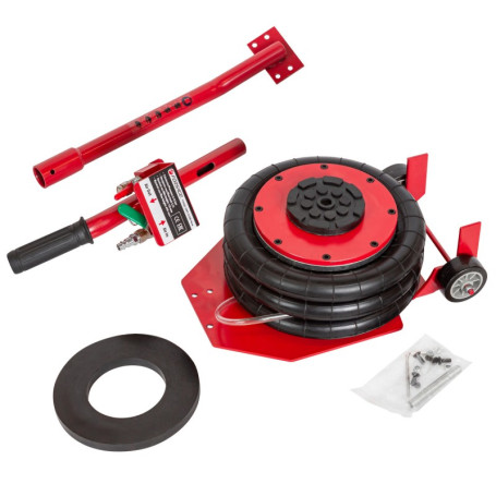 Домкрат подкатной пневматический 3,5т (6-12 bar, h min-135 мм, h max-450 мм, 3 подушки, Ø270 мм)