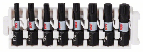 Set of 8 bits for Impact Control screwdriver, 1 pc. T15, 2 pcs. T20, 2 pcs. T25, 2 pcs. T30, 1 pc. T40, 2608522322