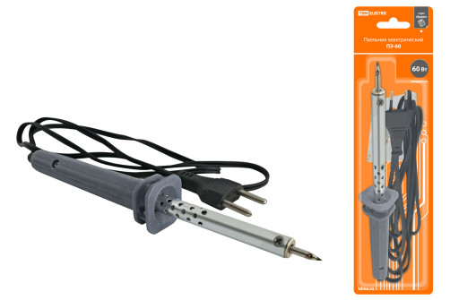 Electric soldering iron PE-60 with a "cone" type stinger, included stand, 60 W, "Granite" TDM