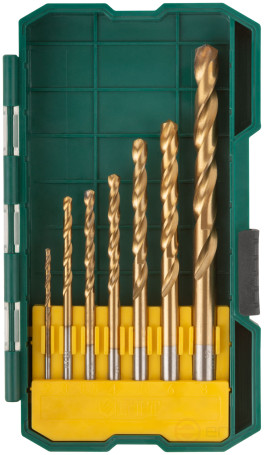 Набор сверл HSS по металлу, титановое покрытие, 7 шт. (2-3-3,5-4-5-6-8 мм)