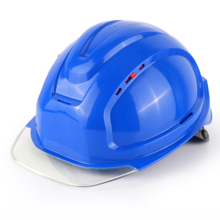 Каска защитная СОМЗ-80 Абсолют Престиж RAPID синяя, бесцветный козырек, 15 шт.