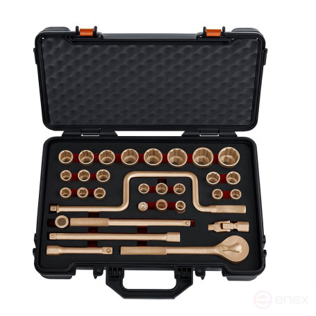 A set of intrinsically safe 1/2" socket heads, 32 pieces AlCu, HORTZ