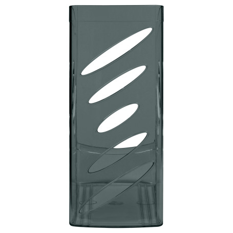 Лоток для бумаг вертикальный СТАММ "Тропик", тонированный черный, ширина 110мм