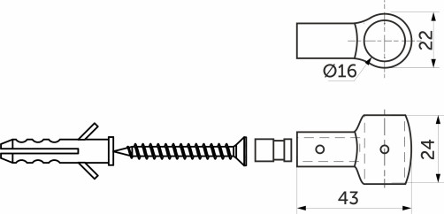 Держатель ретро, труба d16 хром AKS