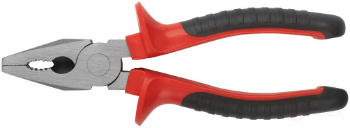 Optima combination pliers, two-tone rubberized handles, 180 mm polished steel