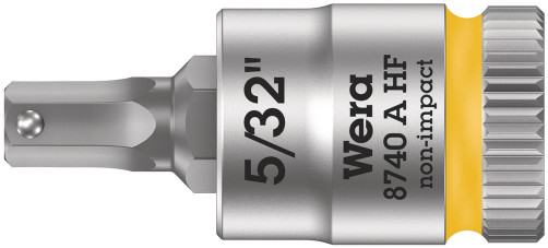 8740 A Hex-Plus HF Zyklop End head with an insert for an internal hexagon, DR 1/4", with the function of fixing fasteners, 5/32" x 28 mm