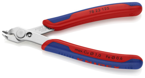 Electronic Super Knips® бокорезы прециз., голова 60°, рез: мягк. проволока Ø0.2-1.0мм, проволока ср. твёрдости Ø0.6мм, L-125 мм, INOX