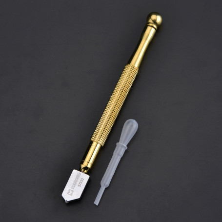 Glass cutter metal oil, 175 mm, cutter YG8 // HARDEN