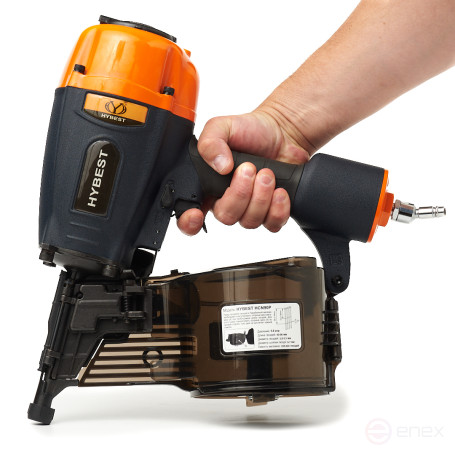 Nail gun for construction HYBEST HCN90P (pneumatic, CNW nails, magnesium)