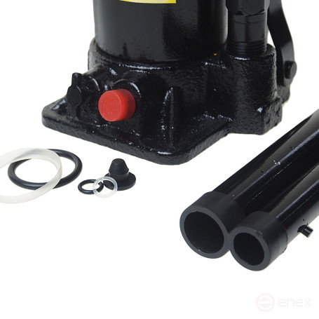 Домкрат гидравлический ER-80062 бутылочный с клапаном 6т, ремкомплект (выс. подъема 215-415мм) ЭВРИКА /1/5