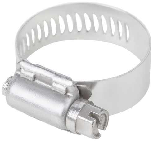 Crimp clamp, 12.7 mm wide, stainless steel.steel 18-32 mm
