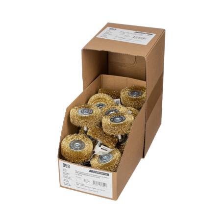 Щетка 859 диск., гофр. ЛАТУНЬ для дрелей хв 6 мм D 60х18 мм BS 0,3 уп. 1/24/72