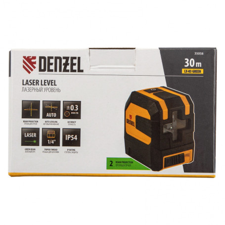 Laser level LX 03 Green, 30 m, 520 nm, 1/4" Denzel thread