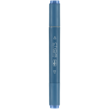 Double-sided marker for sketching Gamma "Studio", bright blue, triangular body, bullet-shaped / wedge-shaped. tips