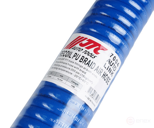 Шланг компрессора 10х14мм 15м спиральный с резьбовыми наконечниками 3/8" JTC