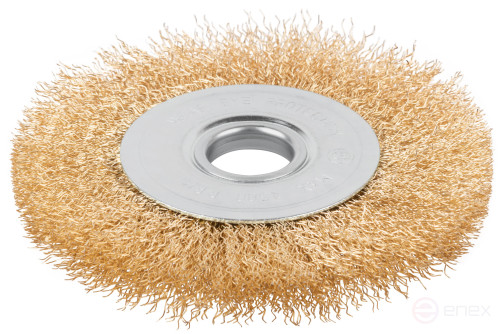 Щетка для УШМ, посадка 22,2 мм, тип "Плоская", латун. витая проволока 0,3 мм, 125 мм, блистер, CUTOP Profi