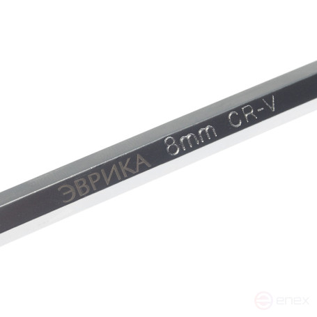 Ключ шестигранный 8мм ER-76508L: Г-образный удлиненный с шаром ЭВРИКА /1/10/20