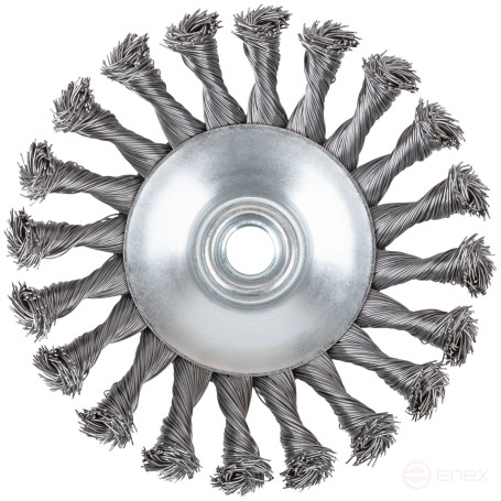 Щетка для УШМ, М14, тип "Тарелка", крученая проволока 0,5 мм, 125 мм, CUTOP Profi