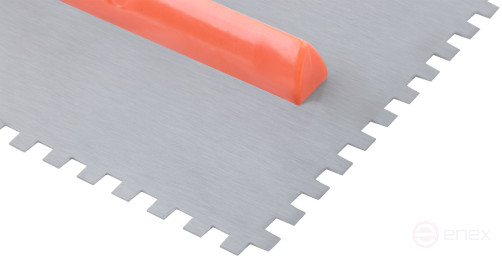 Гладилка стальная с пластиковой ручкой, 280х130 мм зубчатая, зуб 6х6 мм