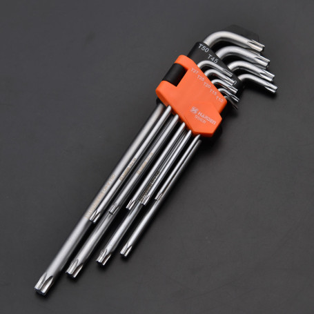 A set of TORX imbus keys, 23 cm., CrV, 9 pcs.// HARDEN