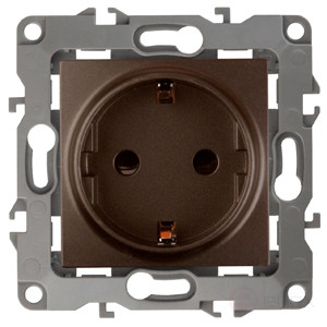 Розетка ЭРА Серия 12 12-2001-13 2P+E Schuko 16A-250В IP20 без м.лапок бронза