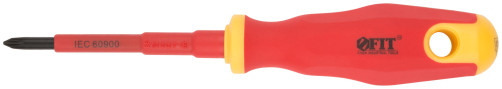 Insulated screwdriver 1000 V, CrV steel, rubberized handle 4.5x80 mm PH1