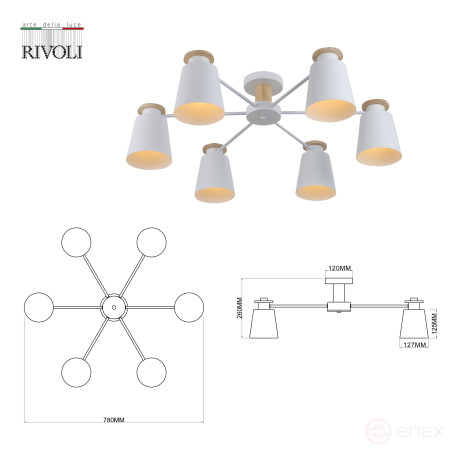 Chandelier Rivoli Adna 9112-306 6 * E27 40W modern