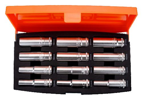 1/2" Set of elongated end heads, 12 pcs.