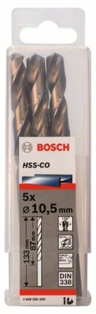 Metal drills HSS-Co , DIN 338 10.5 x 87 x 133 mm, 2608585900