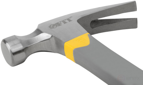 Молоток-гвоздодер, фиберглассовая усиленная 3-х цветная ручка, Профи 29 мм, 450 гр.